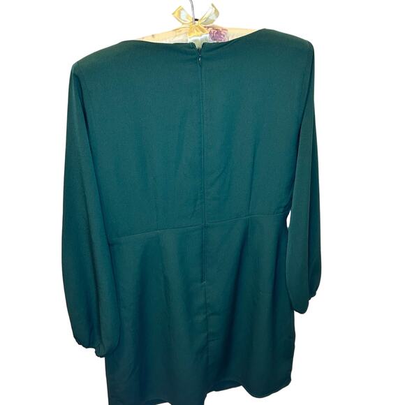 Abercrombie & Fitch Dress Small Green Halter Mini Long Sleeve Crossover Strap - Picture 3 of 6